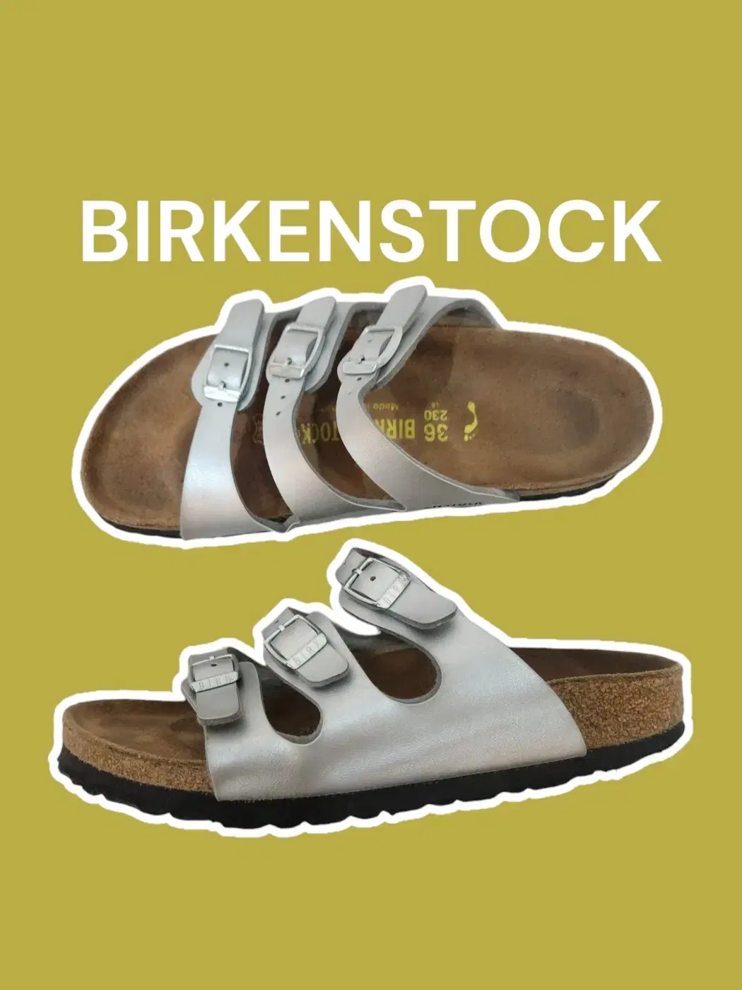 [230] BIRKENSTOCK 버켄스탁 플로리다 샌들 실버